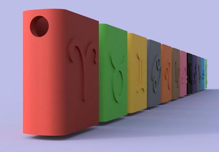 Library of Astrology - Keychain Value pack - 12 Star Signs - Mini book Keychains