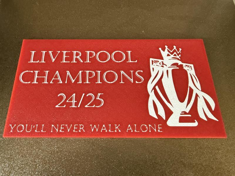 Liverpool champions 24/25 wallart/plaque