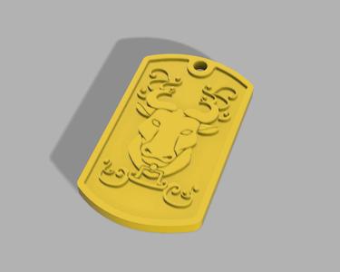 Dog Tag Taurus Saint Seiya (Knights of the Zodiac) Taurus