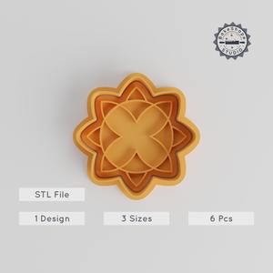 Mandala Shape Cutter & Stamp Set, Geometric Design, Perfect for Cookies & Fondant, Includes 6 Pieces in S/M/L Sizes PRODUCT_5174