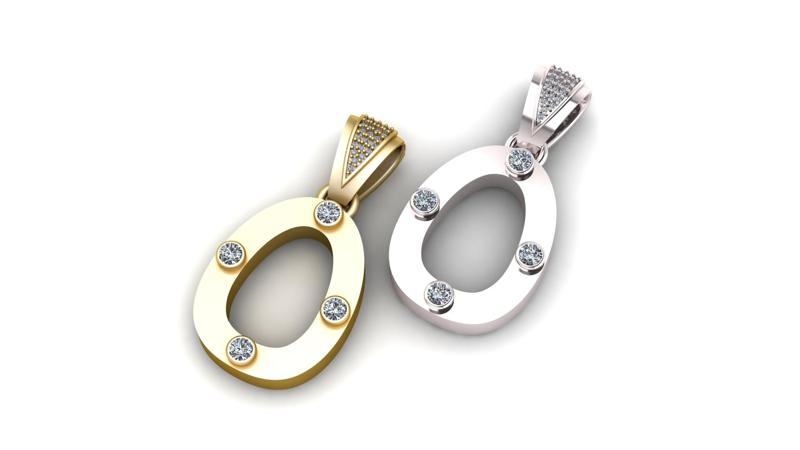 oval pendant , gold  3d printable model