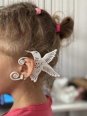 🕊️ Hummingbird Ear Cuff – 3D Printable Fairycore Jewelry