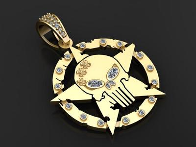 SKULL FACE BADGE PENDANT   3D printable model