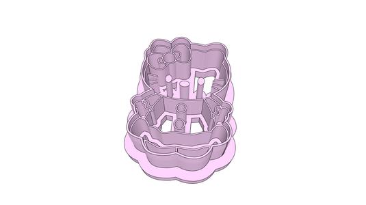 Hello Kitten Gingerbread Clay Cutter - 32mm