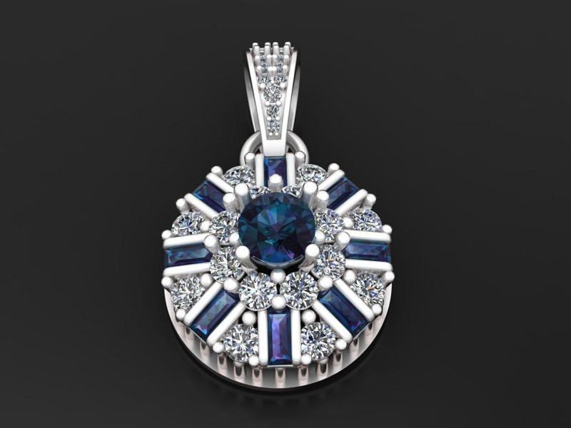 Radiant Halo Gemstone Pendant