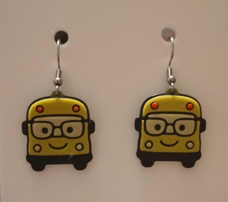 School Bus Earrings & Keychain | No AMS Needed | Back to School Teacher Gift 3D Print STL