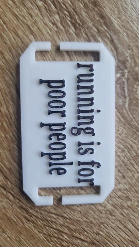 Running is for poor people Molle Tag