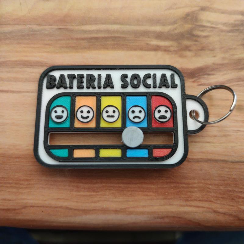 Emotion Meter Keychain "Social Battery" - Mood Indicator