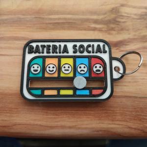 Emotion Meter Keychain "Social Battery" - Mood Indicator