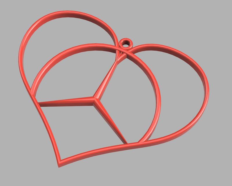 Stylish Rearview Mirror Mercedes Heart Charm