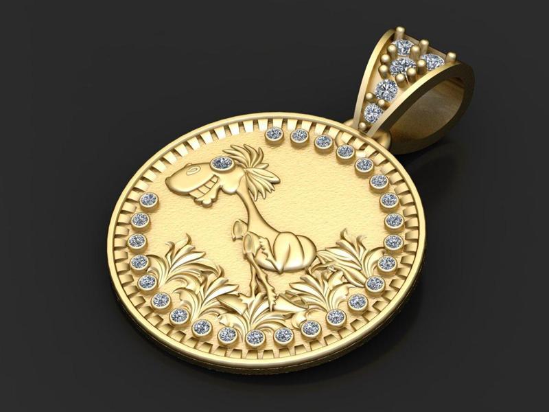 Golden Horse Medallion Pendant