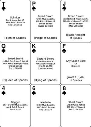 Incarna Role Playing Card Game - Gladiator Weapon Set