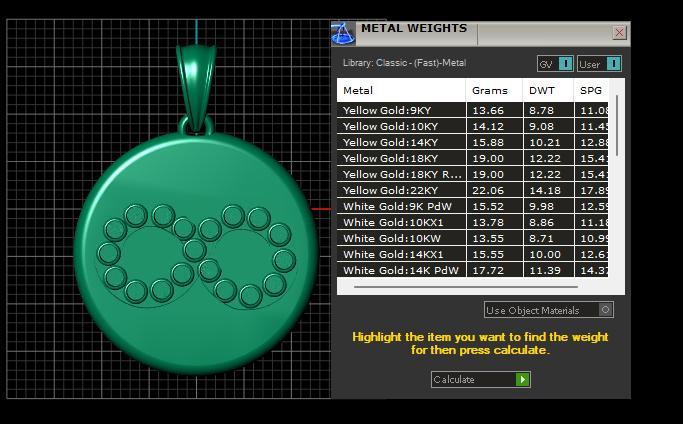 ROUND GOLD PENDANT  3d printable model