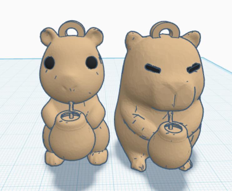 capibara keychains drinking mate