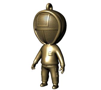 SQUARE SQUID GAME SOLDIER KEY RING