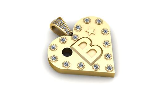 B  GOLD HEART PENDANT 3d printable model