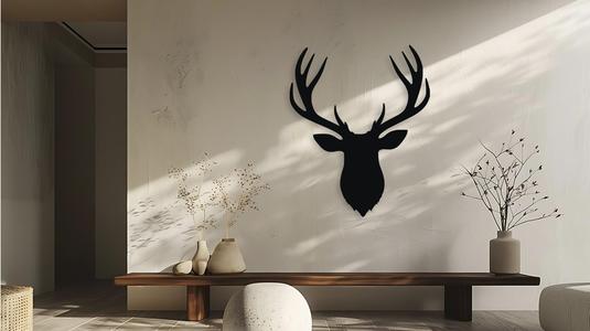 Deer Head Silhouette Wall Art Decor