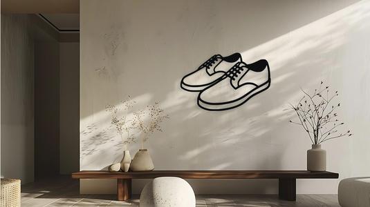 Laced Shoes Outline Wall Decor Art
