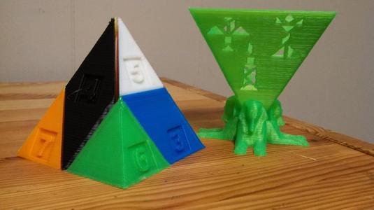 3D Pyramid Tangram with Sphinx Holder
