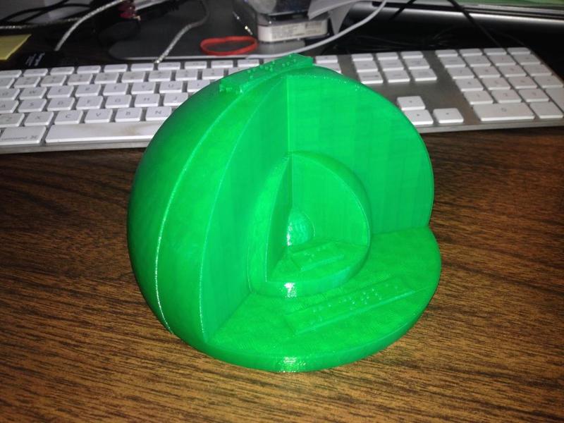 Cutaway Earth with Braille