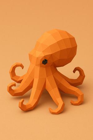 Low poly octopus
