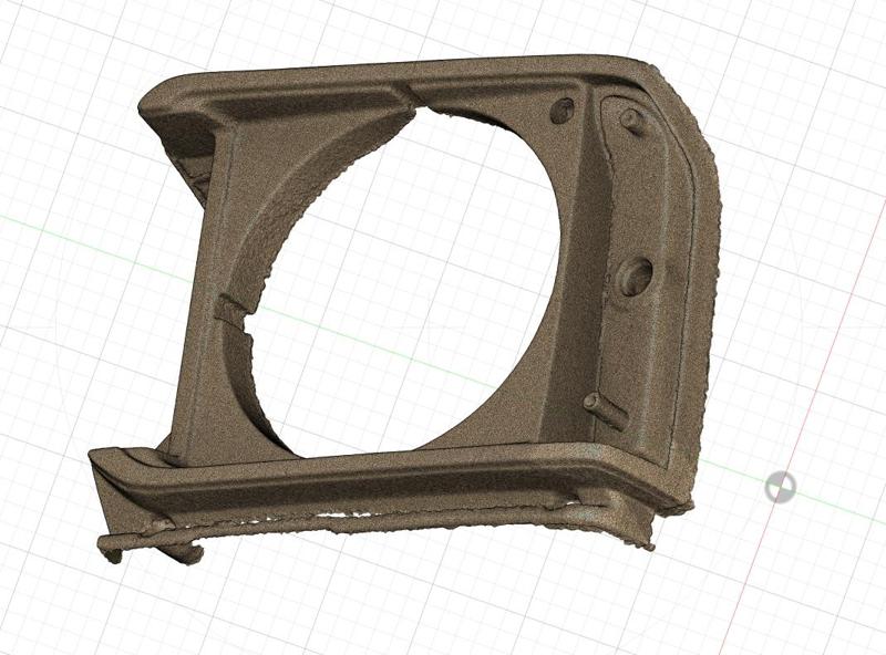 1981 Toyota pickup Headlight trim raw 3d scan