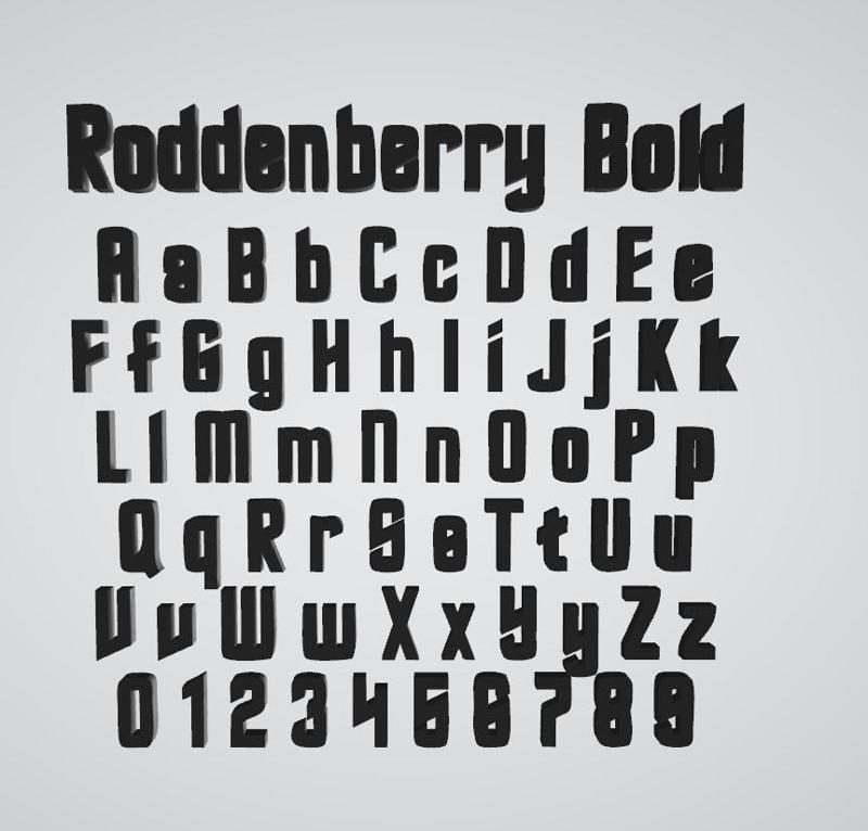 roddenberry bold font alphabet letters numbers