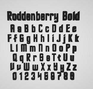 roddenberry bold font alphabet letters numbers