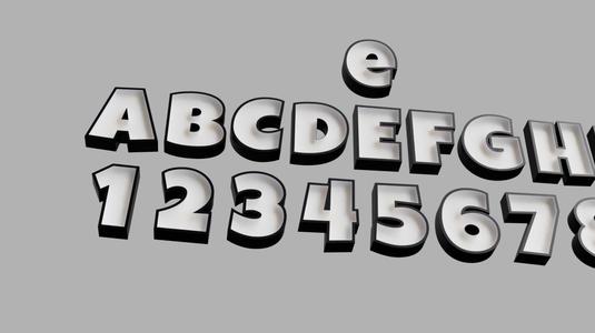 Luckiest Guy 3D font letters for lettering or LED name lamps LEDBOX