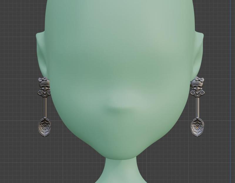 Monster High Scream & Sugar Amanita Nightshade Doll Replacement Right Black Spoon Earring