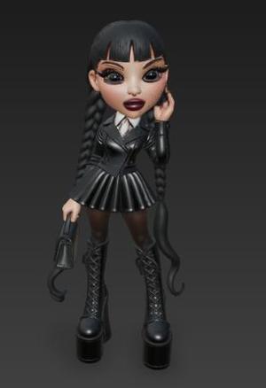 Wednesday BRATZ Doll, Figurine, girl, beautiful girl, doll, female doll, doll in dress, shoes and with long hair. Rapunzel, princesses, Disney, Disney princesses, BRATZ fashion doll, bright doll