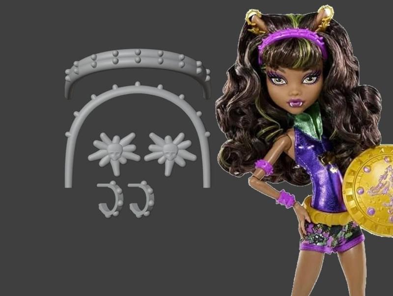 Clawdeen Wonder Wolf Headband and Earrings Replacements