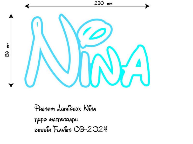 Nina , BRIGHT FIRST NAME, LIGHTING LED, NAME SIGN
