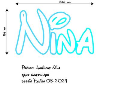 Nina , BRIGHT FIRST NAME, LIGHTING LED, NAME SIGN