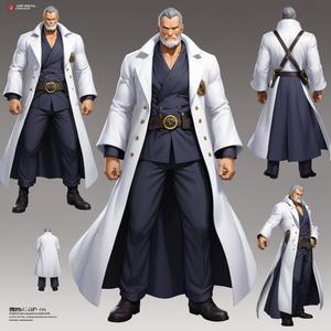 Monkey D. Garp Full Body 3D Model - One Piece STL for Fast 3D Printing (15cm Height, 2.0mm Nozzle Ready)