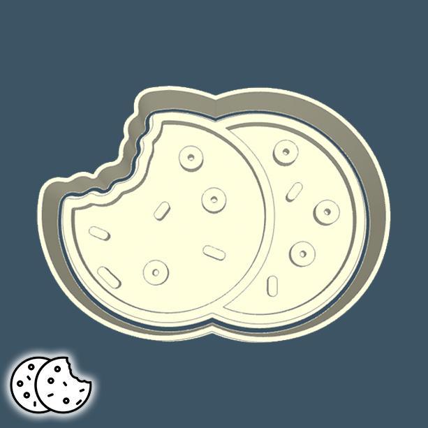 Food & drinks cookie cutters - chocolate chip cookies (style 1)