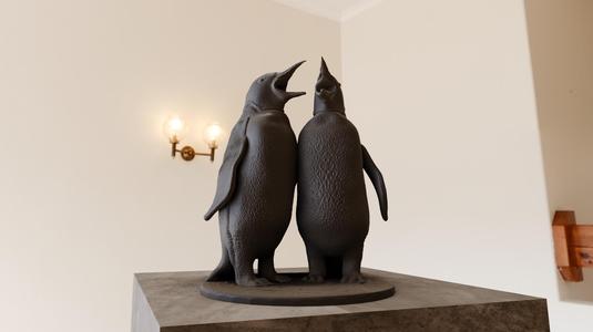 Two penguins screaming stl