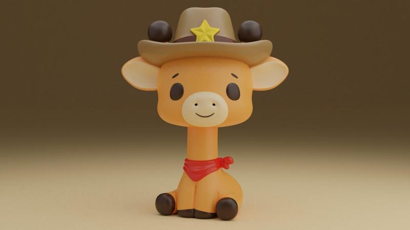 Giraffe Cowboy figure