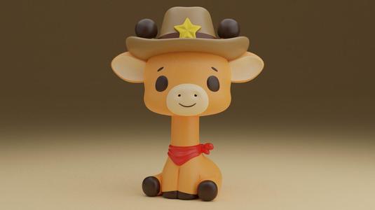 Giraffe Cowboy figure