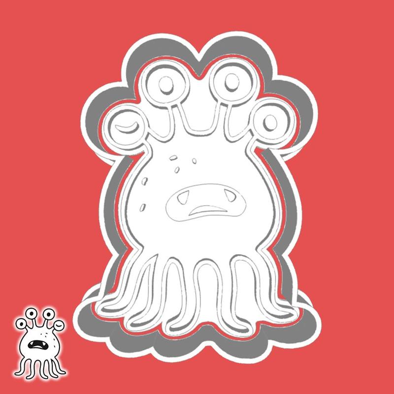 Cute monsters cookie cutters - octo-peep monster