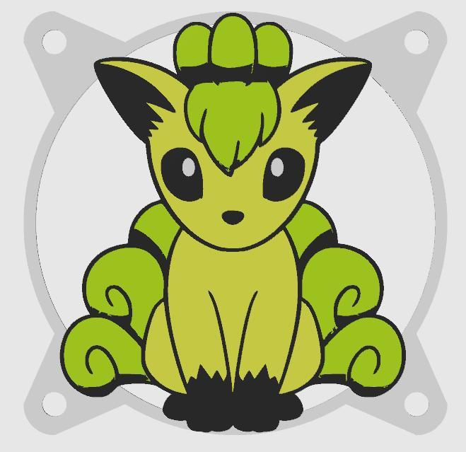 FAN COVER 120mm POKEMON vulpix Multicolor 4 Collors cubierta del ventilador