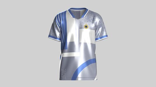 Soccer Blue And White Jersey-Third Kit | Marvelous / Clo3d / obj / fbx