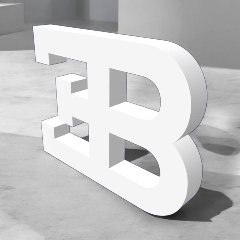 Bugatti EB 3D Print Logo – Automotive Luxury Icon