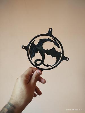 Dragon Round Fan Grill 120mm - Fantasy PC Case Mod