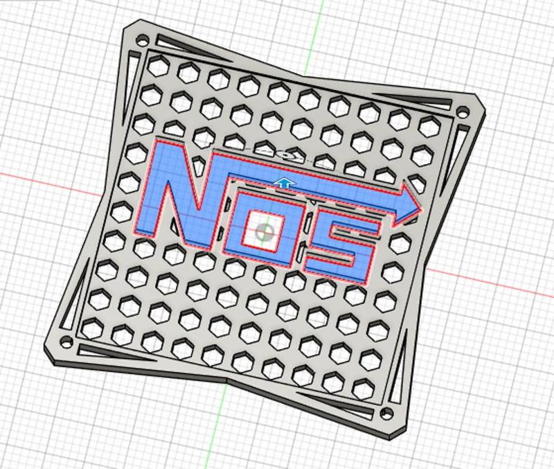 NOS Nitrous Oxide Logo Fan Cover – 120mm Custom PC Case Mod Grill