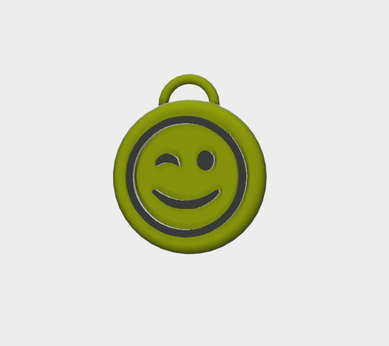 Wink Emoticon Key Ring