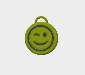 Wink Emoticon Key Ring