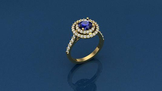 EMERALD DOUBLE HALO RING FOR FNACY TYPE