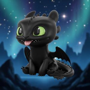 Toothless Chibi – Cute Sitting Dragon | Fan Art 3D Model