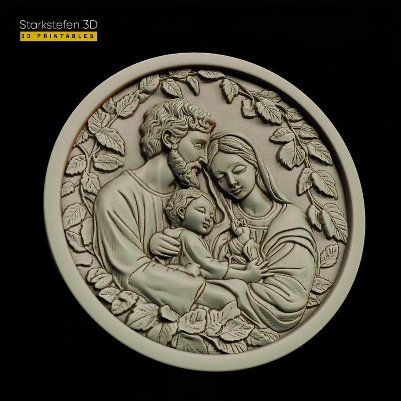Jesus Family Christmas 3D relief